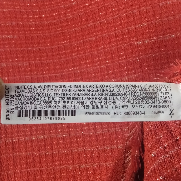 ZARA Metallic Woven Orange Top - Picture 6 of 9